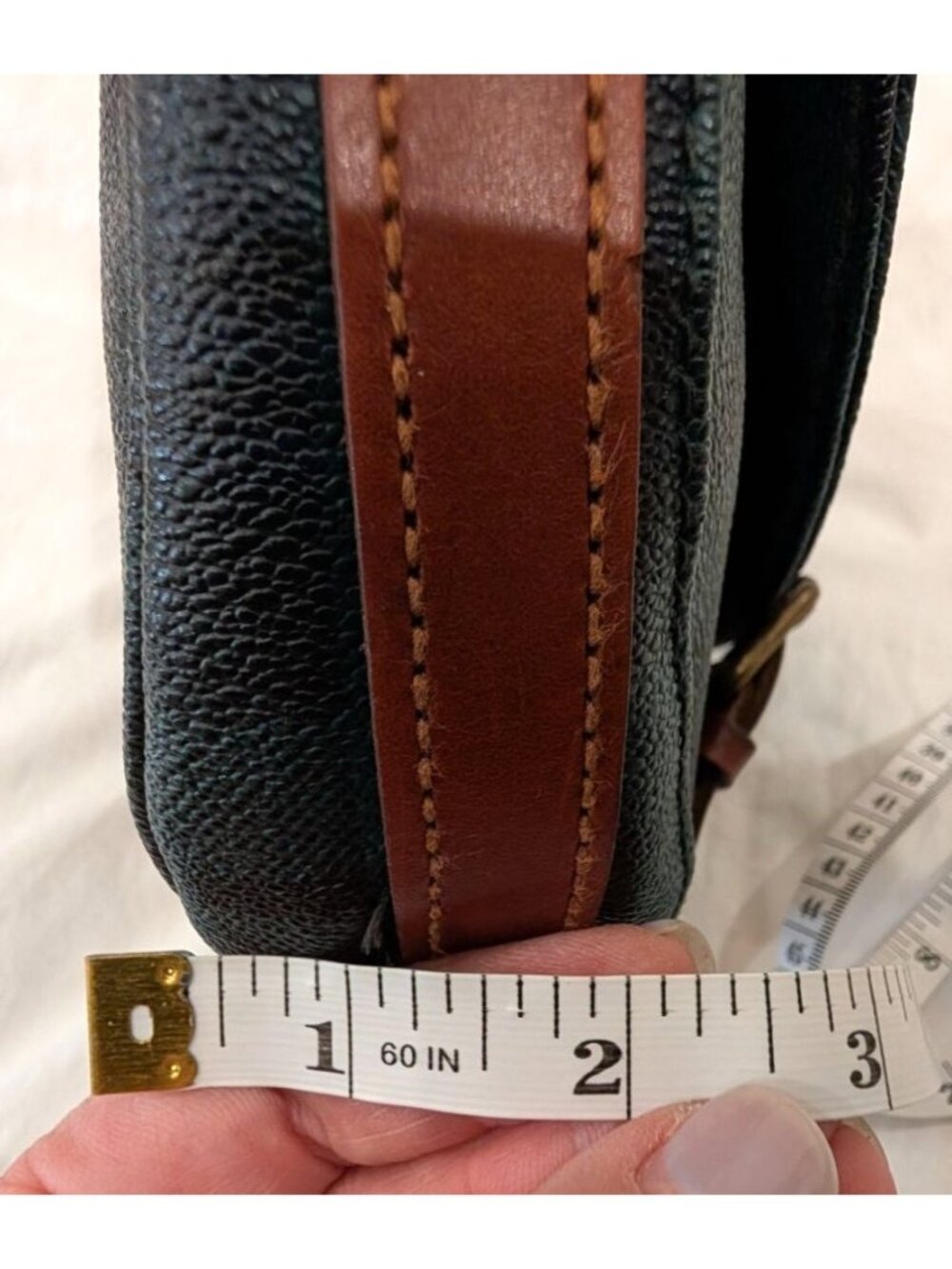 Vintage 90's Polo Ralph Lauren Saddle Crossbody Shoulder Bag, Black Watch Tartan - Picture 15 of 16